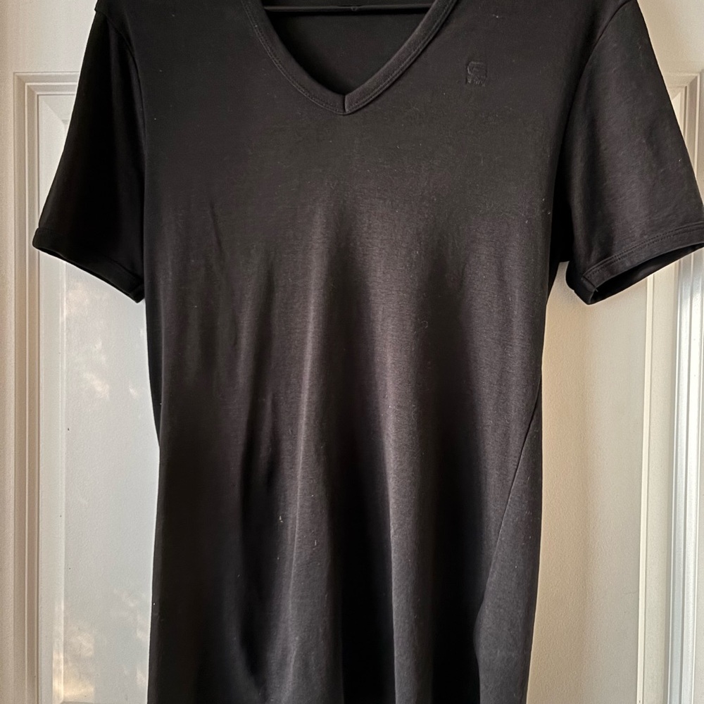 G-Star Black Short Sleeve Tee V-Neck